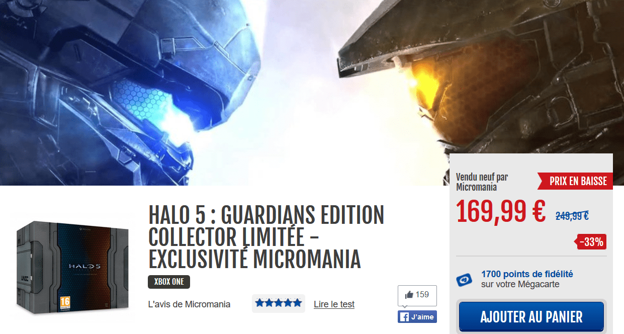 Soldes Micromania Halo 5 Collector limitée