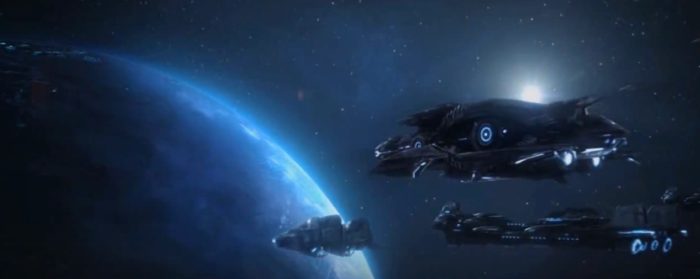 Vaisseaux des anciens humains durant la guerre contre le Parasite