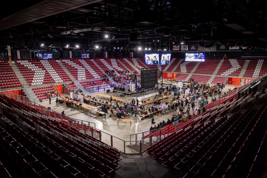 Plan large salle Kindarena crédit : Lila Bienvenu